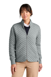 Brooks Brothers® Women’s Diamond Quilt Full-Zip - Light Shadow Grey Heather - XS